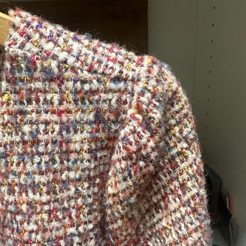 See and Be Seen Women's Multicolor Tweed Jacket with Pearl Button Detail - Picture 6 of 8